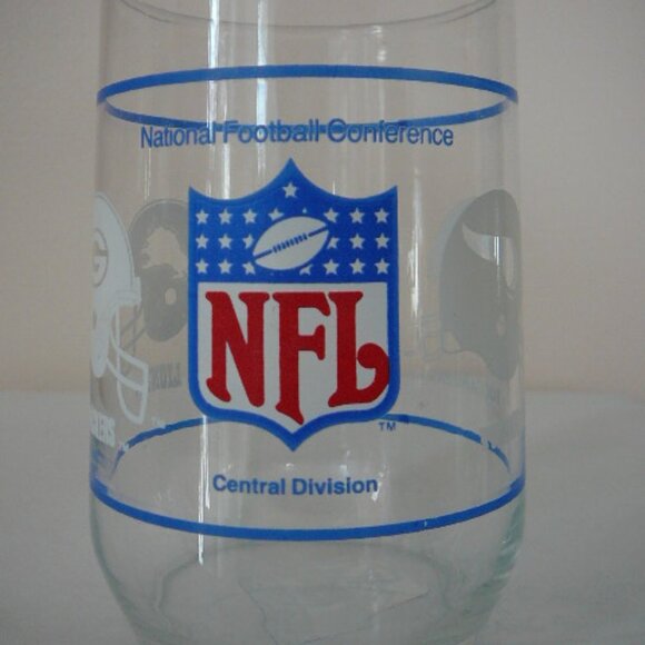 NFL Football Conference Central Division 12oz Drinking Glass Vikings,Lions,Bears - Picture 1 of 5